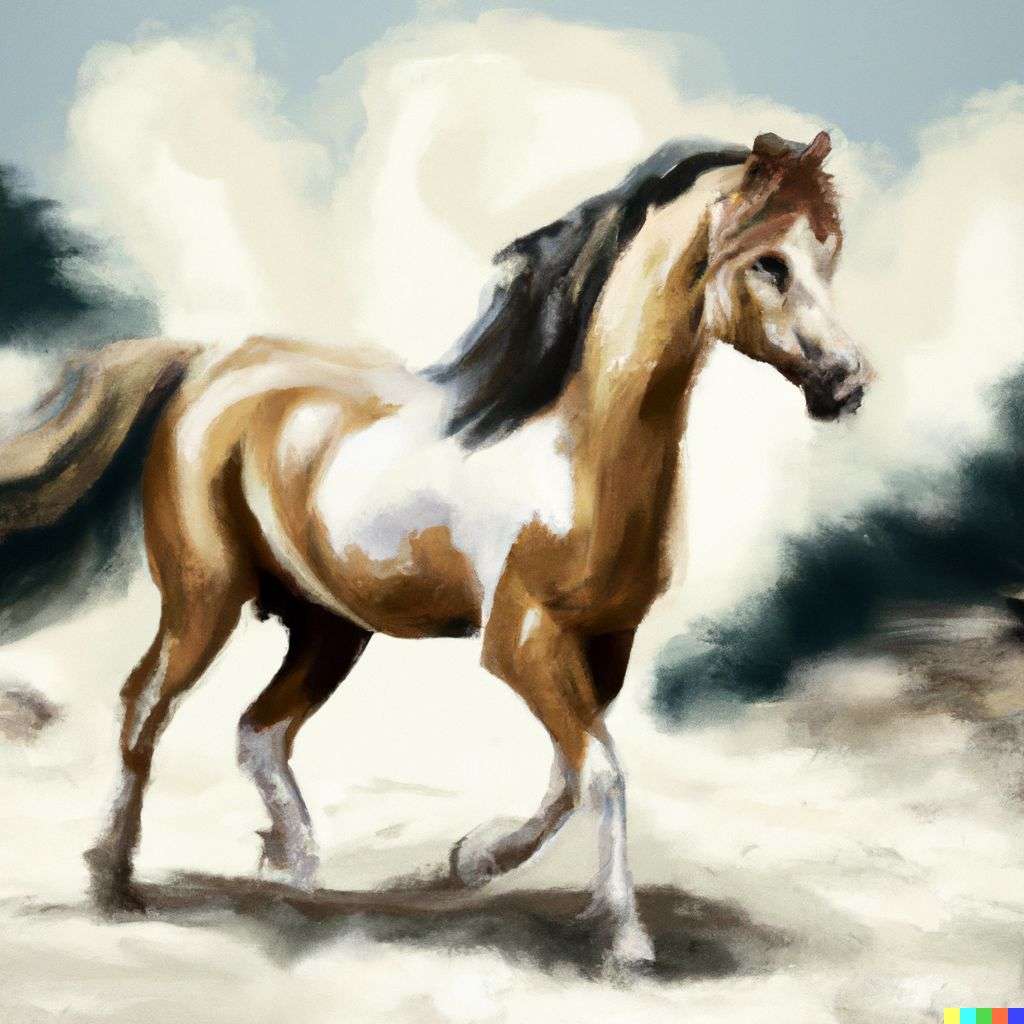 a horse, digital painting